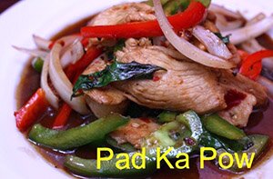 Pad Ka Pow with vegetables and meat